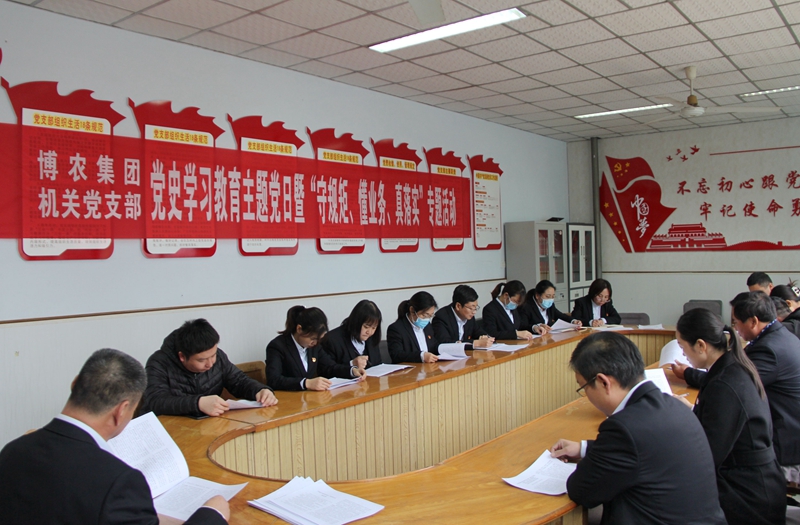 博農(nóng)集團(tuán)機(jī)關(guān)黨支部扎實(shí)開展黨史學(xué)習(xí)教育工作、有序推進(jìn)“守規(guī)矩、懂業(yè)務(wù)、真落實(shí)”專項(xiàng)活動